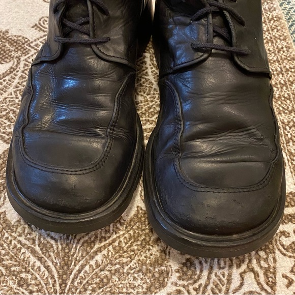 Vintage Arnold Churgin Handmade in Italy Black Leather Lace-up Boots Size 39 8 - Picture 7 of 10